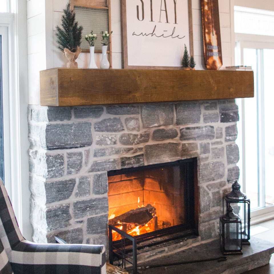 Modern Floating Fireplace Mantel