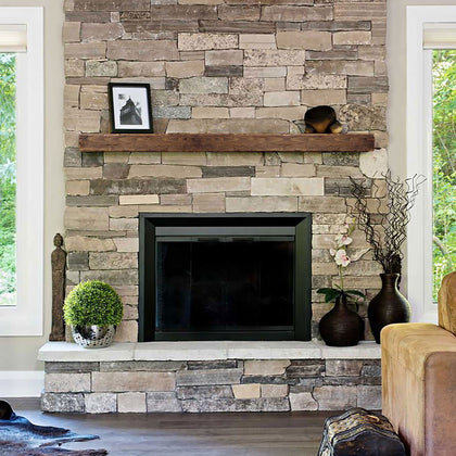 Rustic Floating Fireplace Mantel