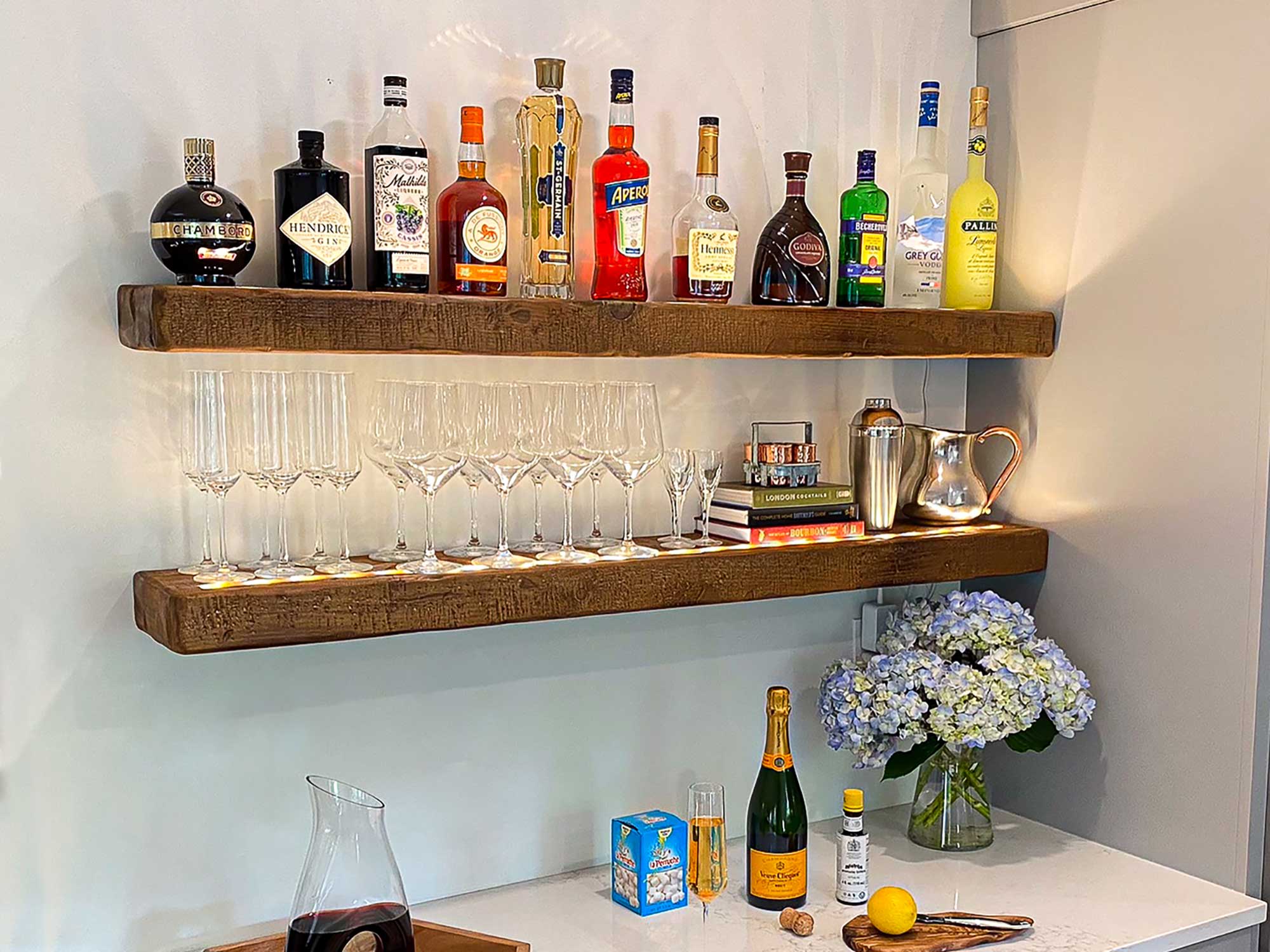 Wall mounted bar online shelves